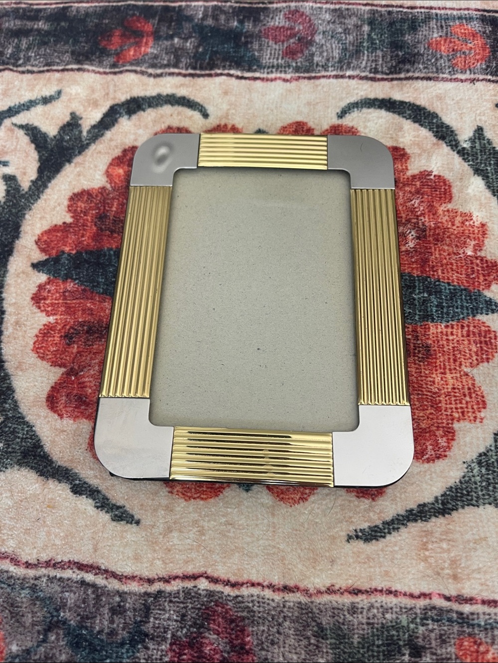 Two-Tone Gold & Silver Ribbed Photo Frame